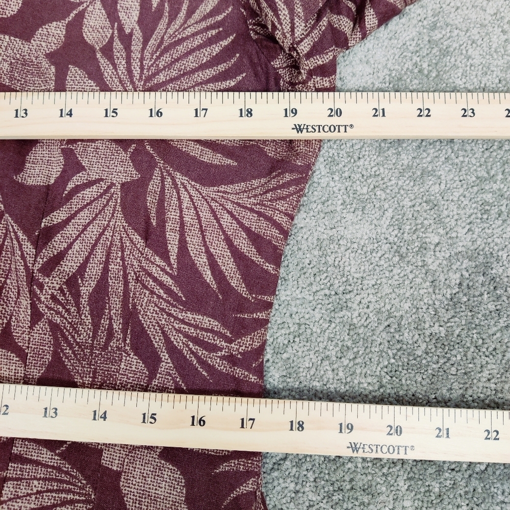 Joe Fresh Burgundy Floral Print Short-Sleeve Midi Dress - Picture 8 of 10